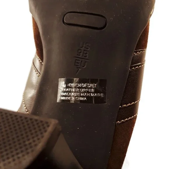 Aerosoles Cinch Of Salt Brown Suede Heeled Clog Mules- Womens Sz 9B - Picture 6 of 6